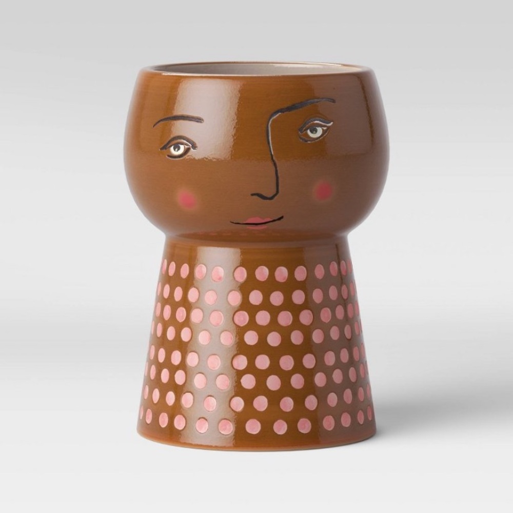 Large Brown Opalhouse Stoneware Family Planter